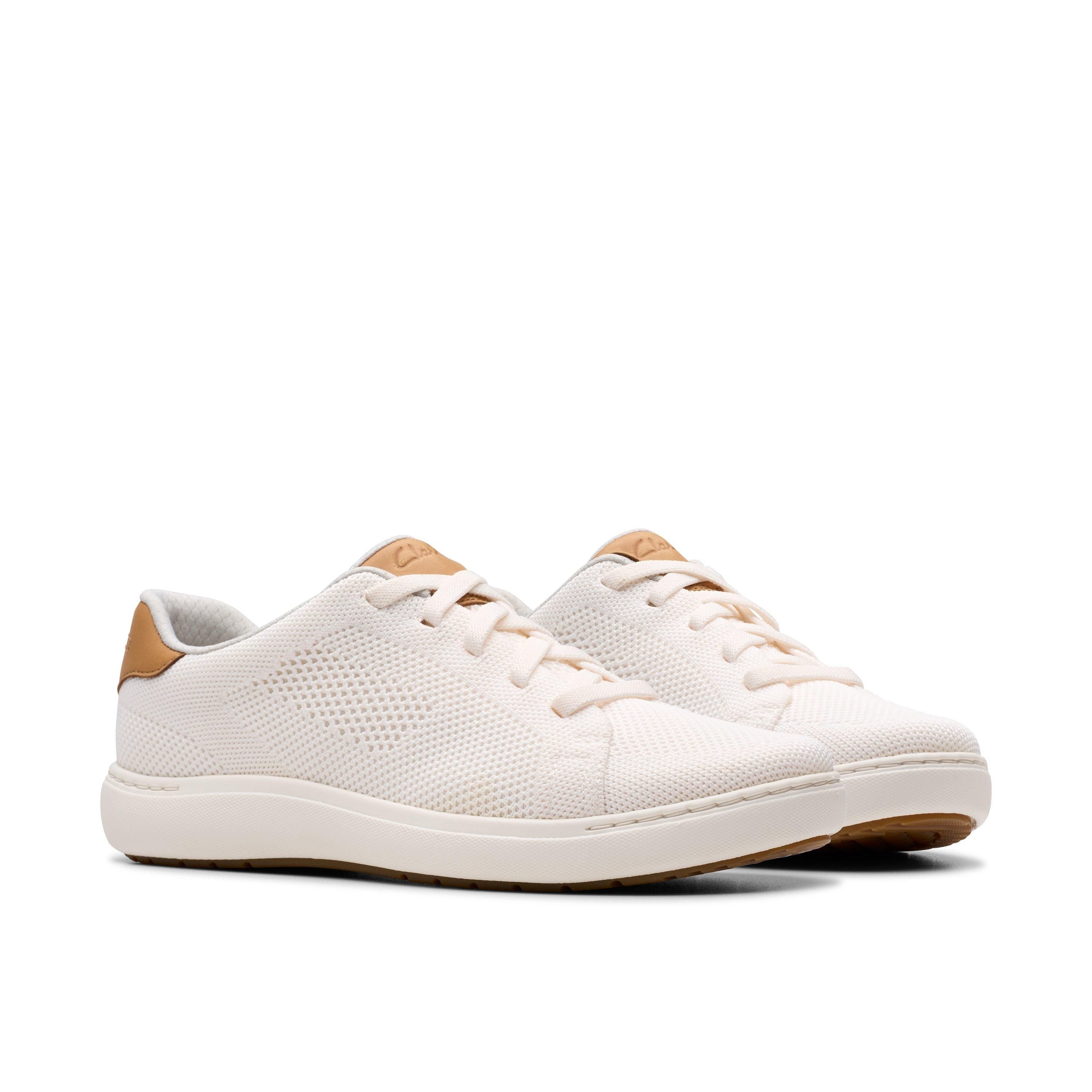Clarks Clarks Women's Nalle Walk White Knit Trainers - 4