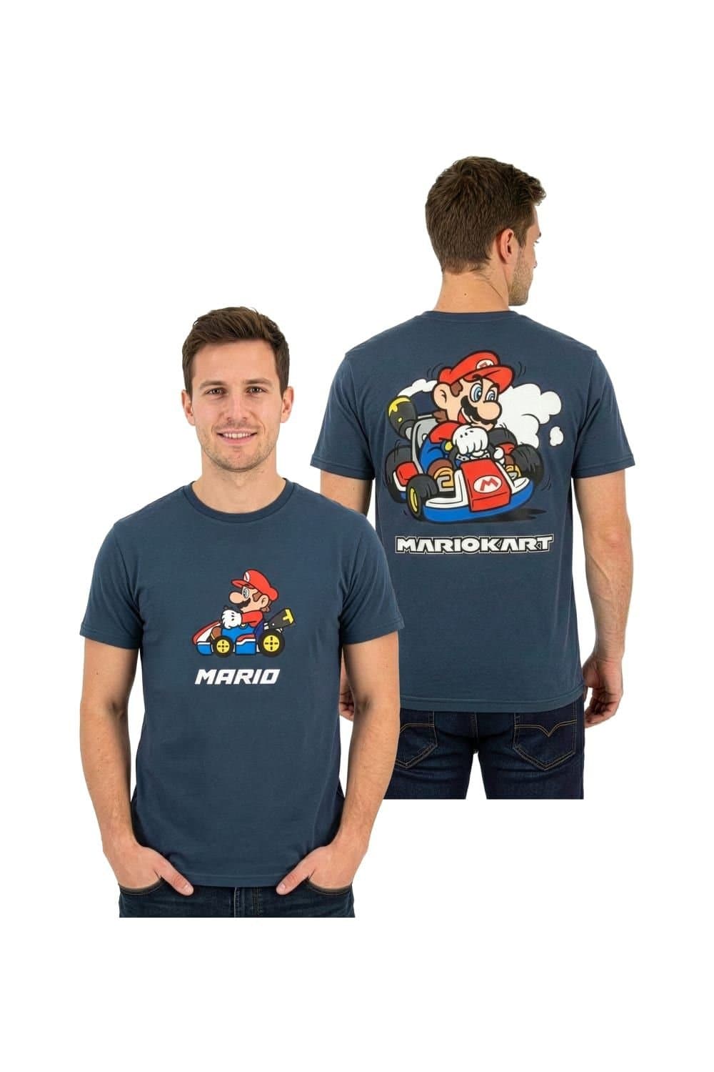 Super Mario Super Mario Men's Mario Kart T-Shirt in Navy