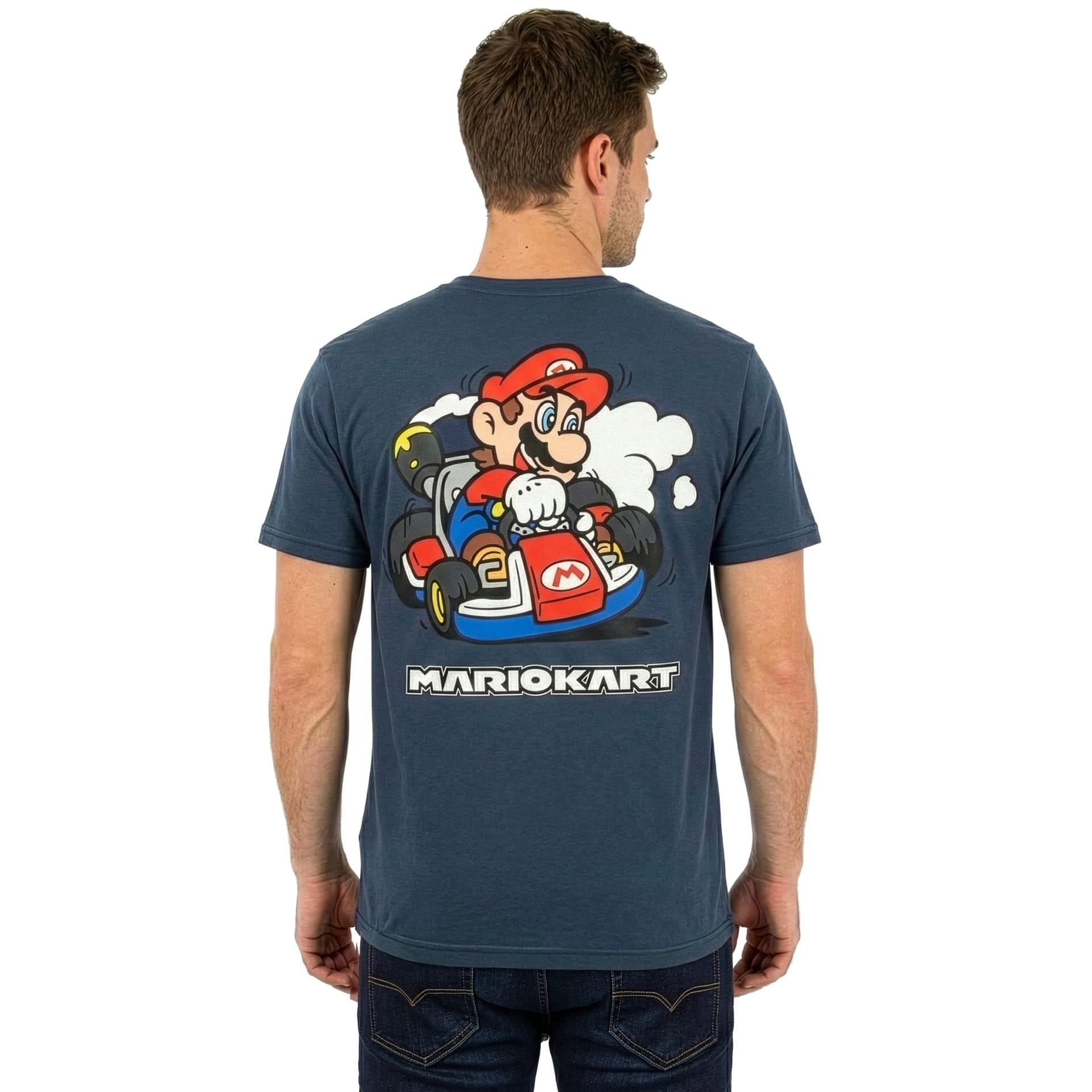 Super Mario Super Mario Men's Mario Kart T-Shirt in Navy - 4