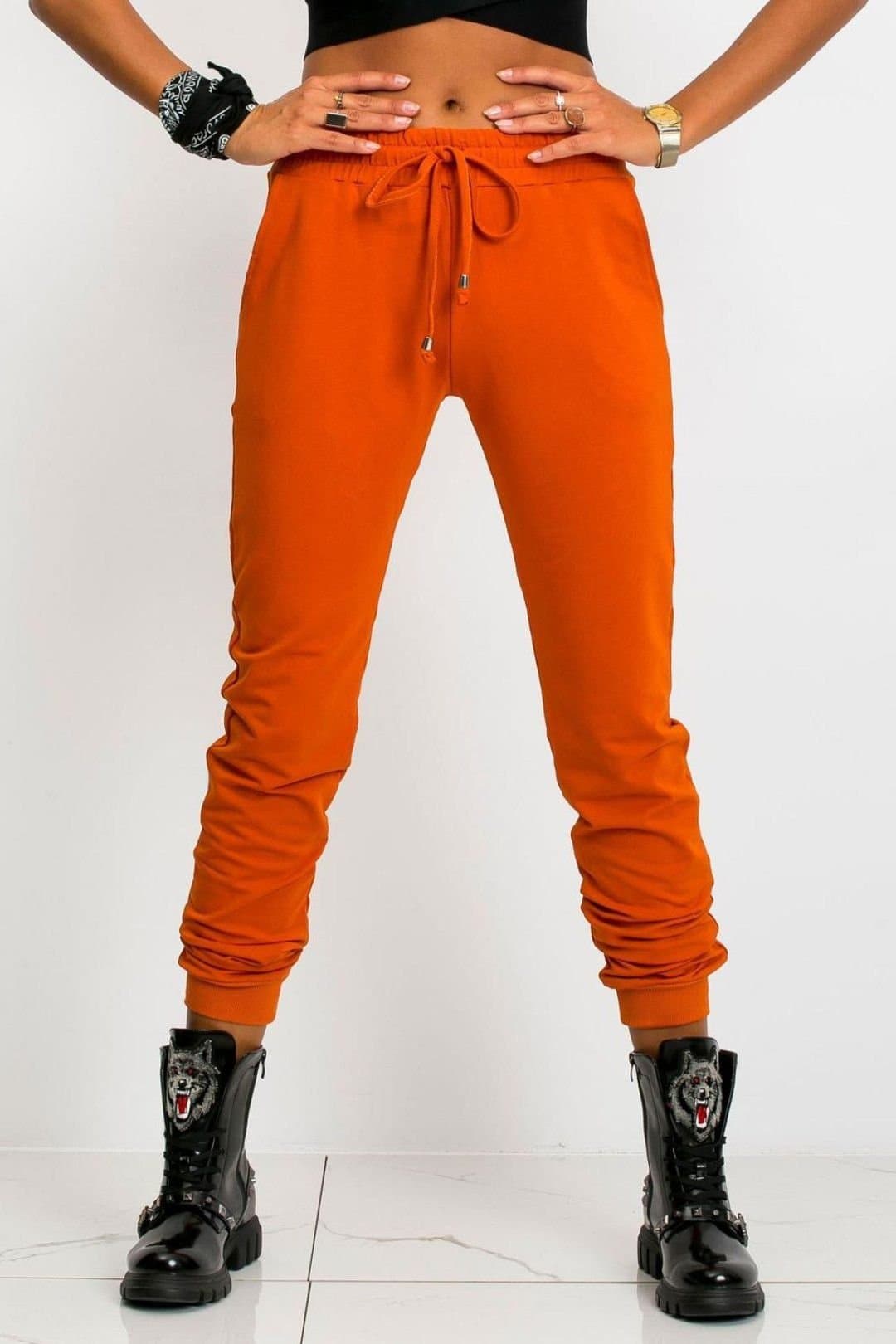 Love Lace Love Lace Women's Tailored Narrow Leg Tracksuit Trousers in Orange