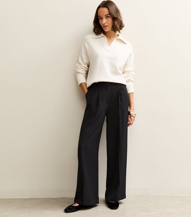 New Look Women's Black Tailored Wide Leg Trousers New Look - 2