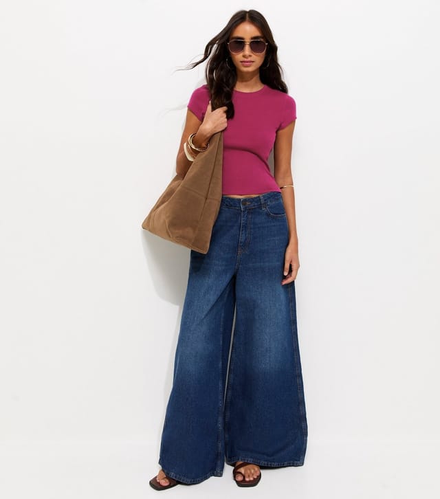 New Look Women's Burgundy Short Sleeve Baby Tee New Look - 3