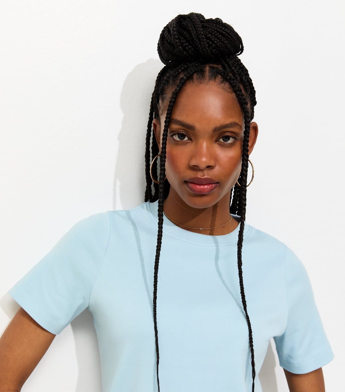 New Look New Look Light Blue Heavyweight Cotton T-Shirt