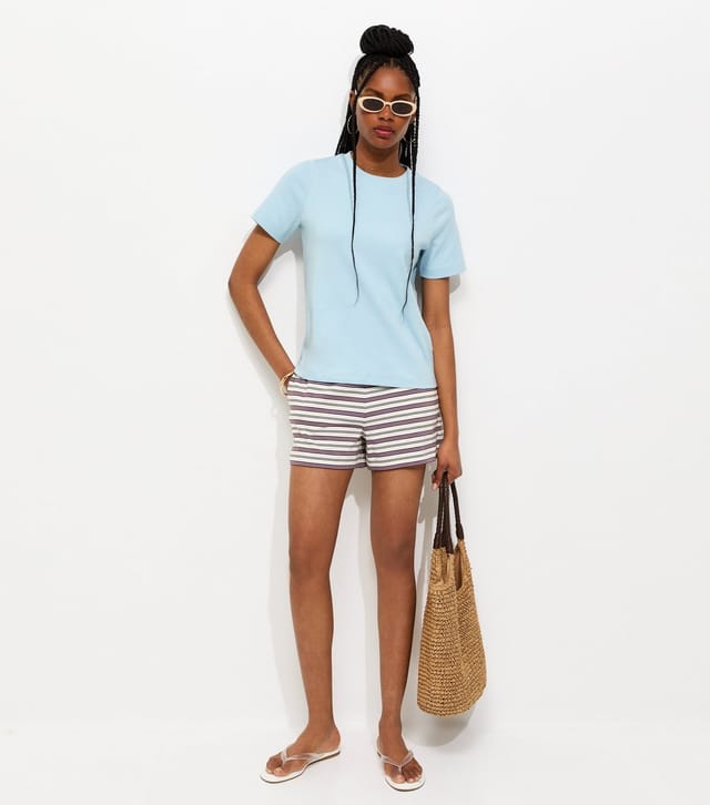 New Look Women's Premium Light Blue Heavyweight Cotton T-Shirt New Look - 3