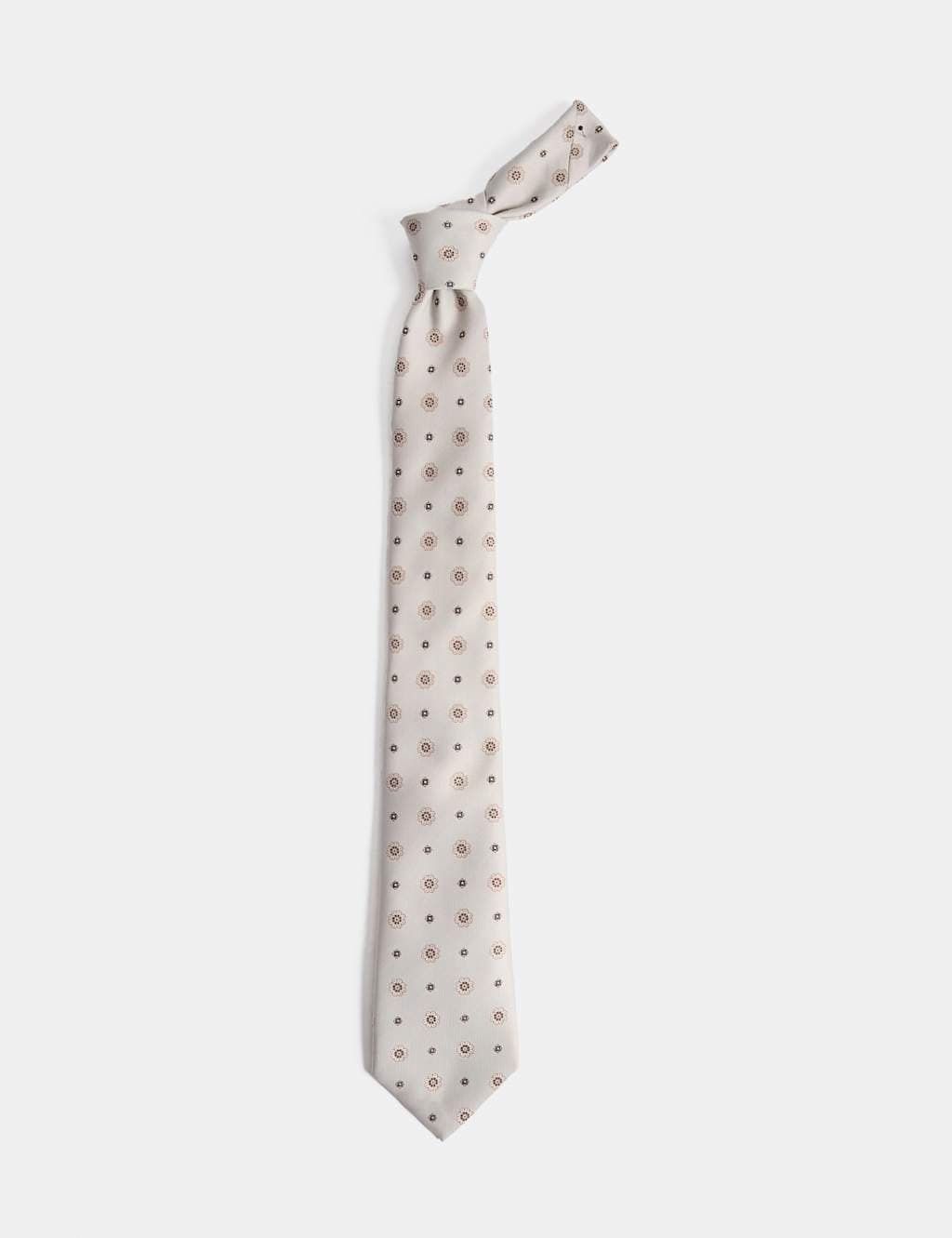 Marks & Spencer M&S Floral Medallion Tie Neutral