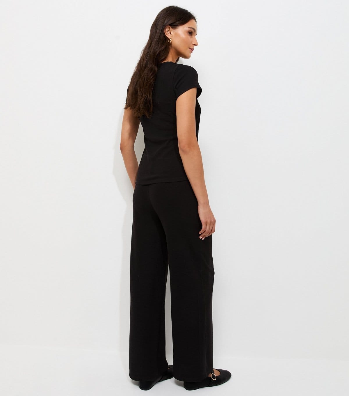 New Look Women's Black Soft Touch Wide Leg Trousers New Look - 4
