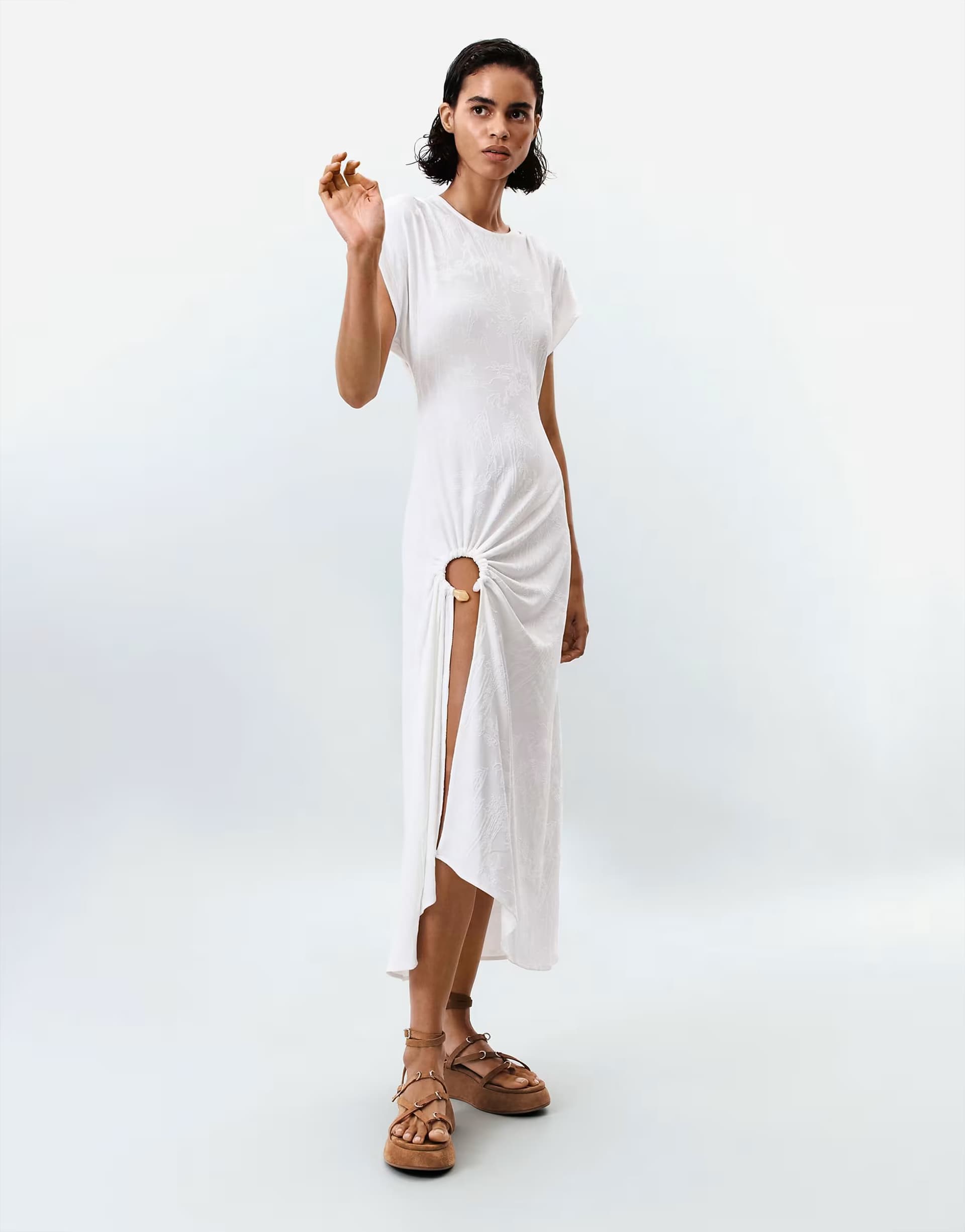 ASOS Desigual Vestido flocado manga corta in white