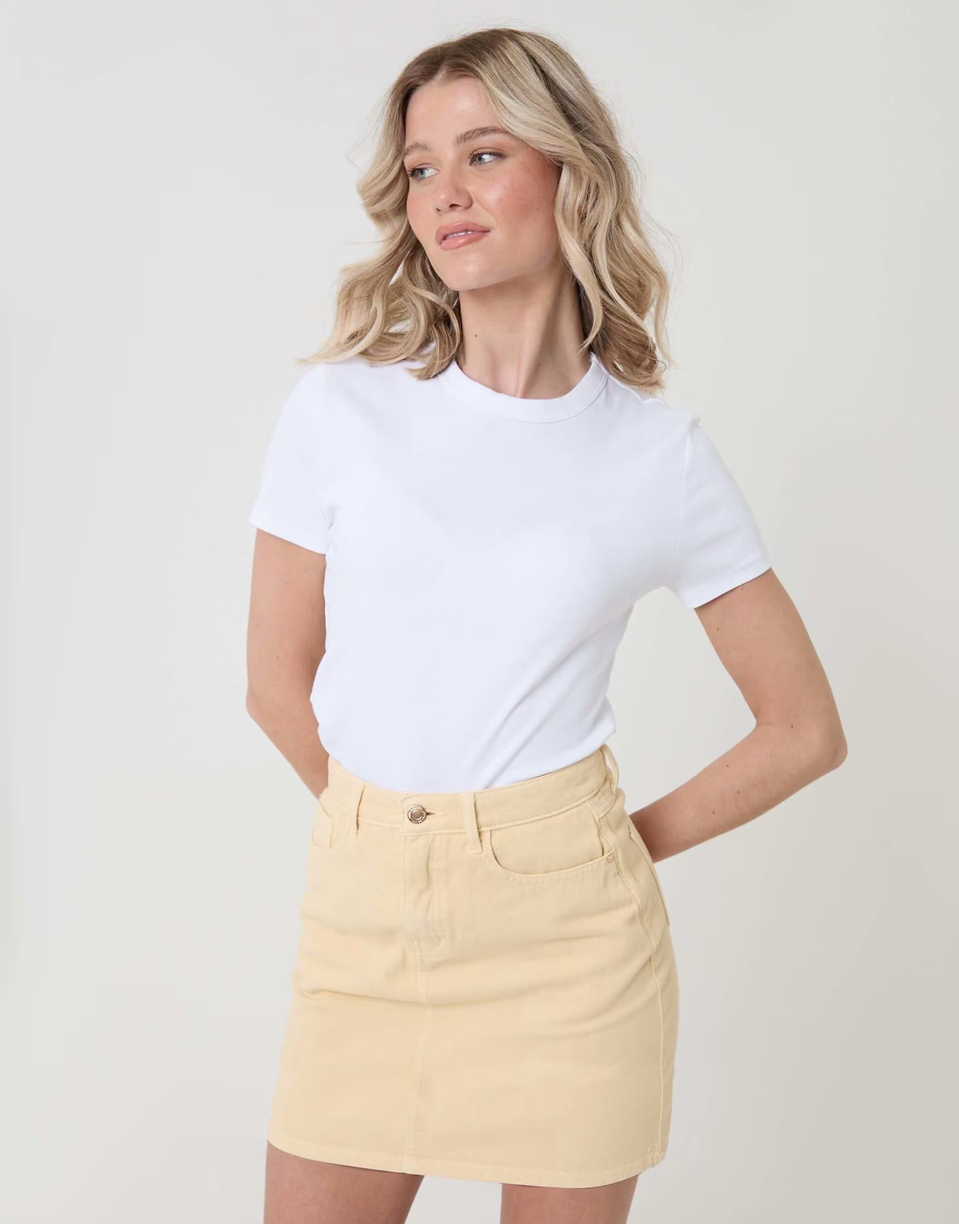 ASOS Threadbare Denim mini skirt in yellow