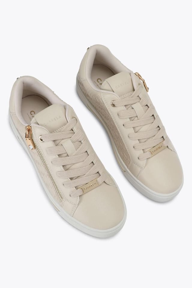 Carvela Carvela Women's 'Daniella Zip Weave' Trainers in Beige - 2