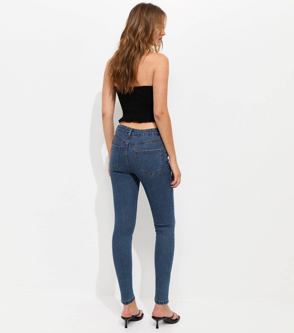 New Look Women's Dark Blue Mid Rise Skinny Jeans New Look - 4