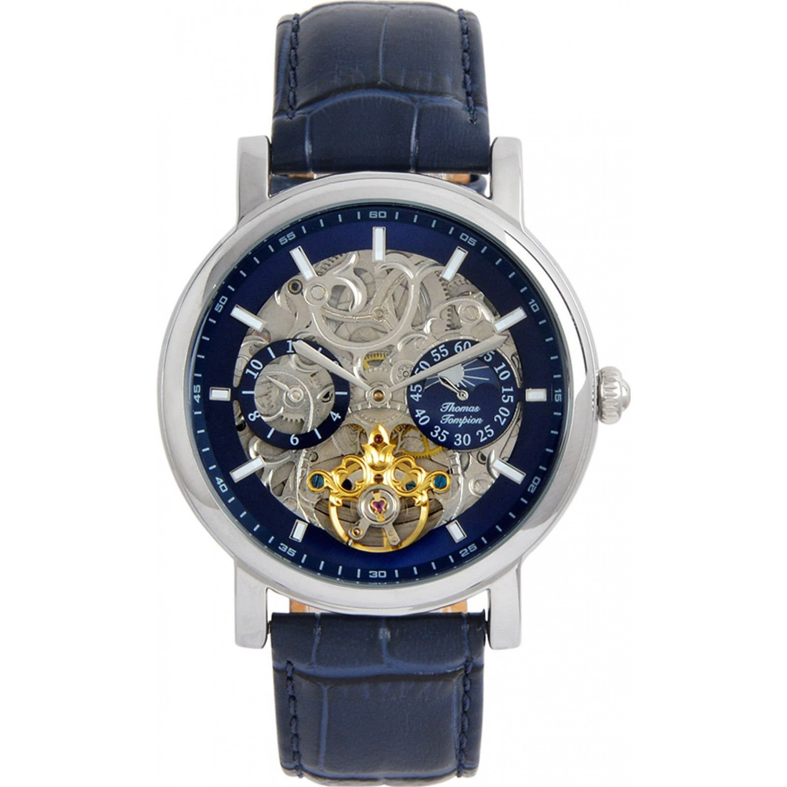 Thomas Tompion Thomas Tompion Men's TT-3131 Cambridge 44mm Automatic Watch in Blue - 1