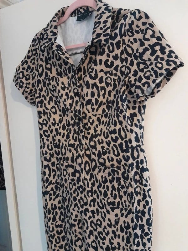 ASOS Design Leopard Print Jumpsuit in Brown and Black