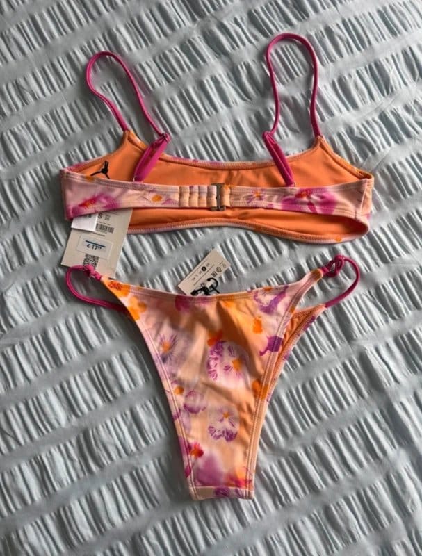 Bershka Orange & Pink Floral Bikini