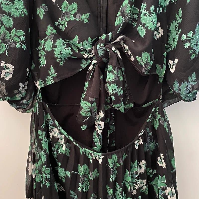 ASOS Design ASOS Design Petite Green Floral Cut-Out Mini Dress