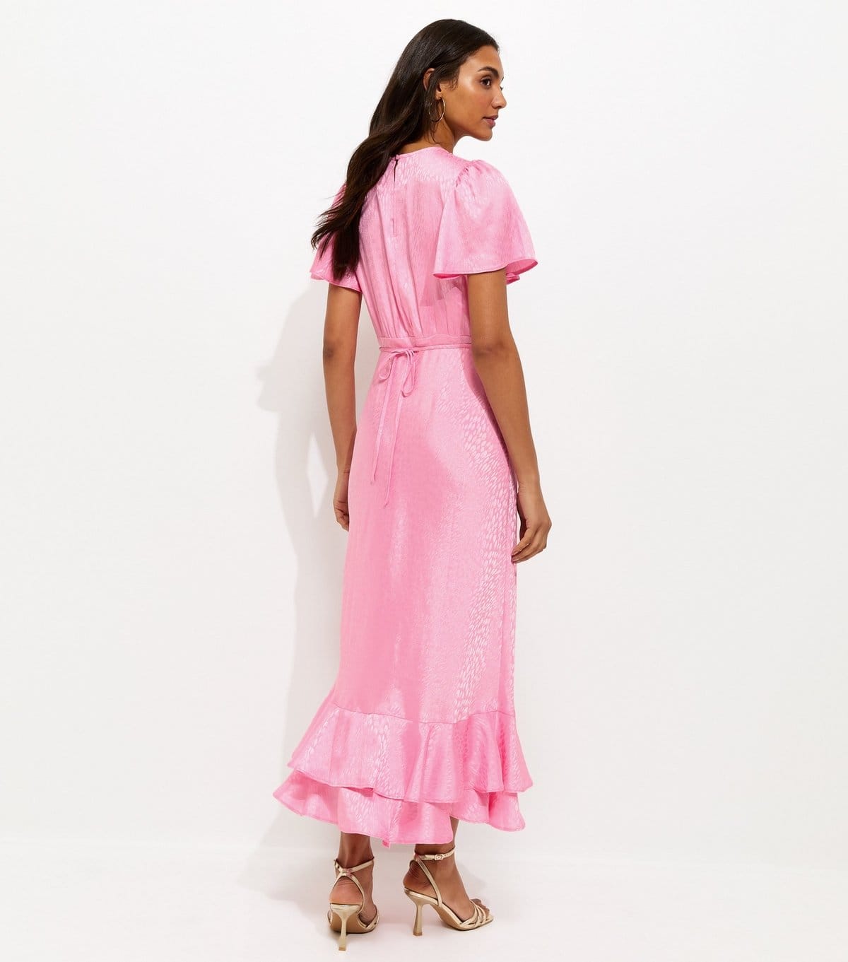 New Look Women's Maternity Pale Pink Satin Ruffled Hem Midi Dress New Look - 4