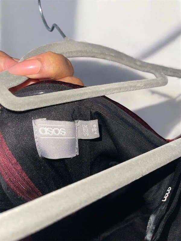 ASOS ASOS Burgundy Velvet Corset Midaxi Dress Size 8 Puff Sleeve Evening Party