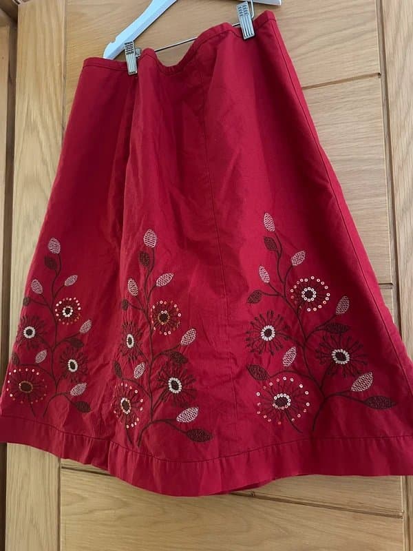 Next Beautiful 🌺embroidered summer festival skirt uk 14