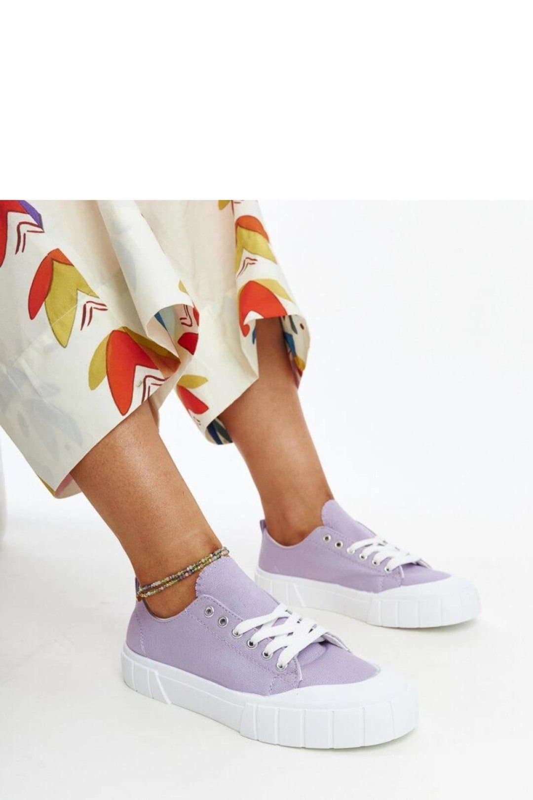 Love Lace Love Lace Women's Violet Fabric Low Top Sneakers Lace Up with White Rubber Sole