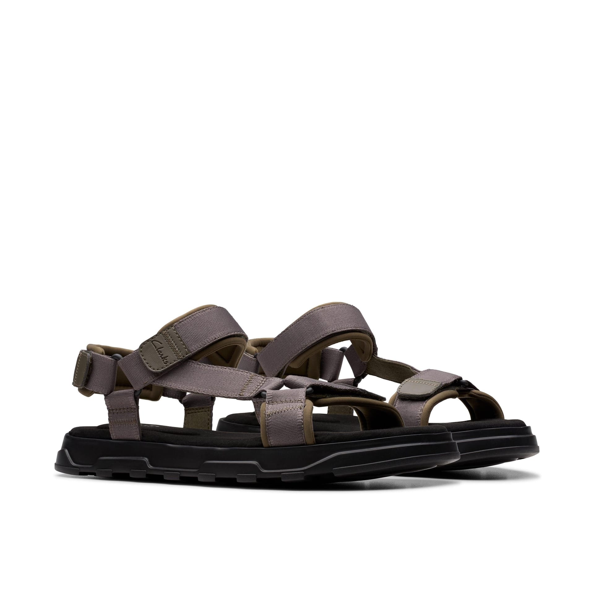 Clarks Clarks Men's Kilver Strap Khaki Flat Sandals in Green - 4