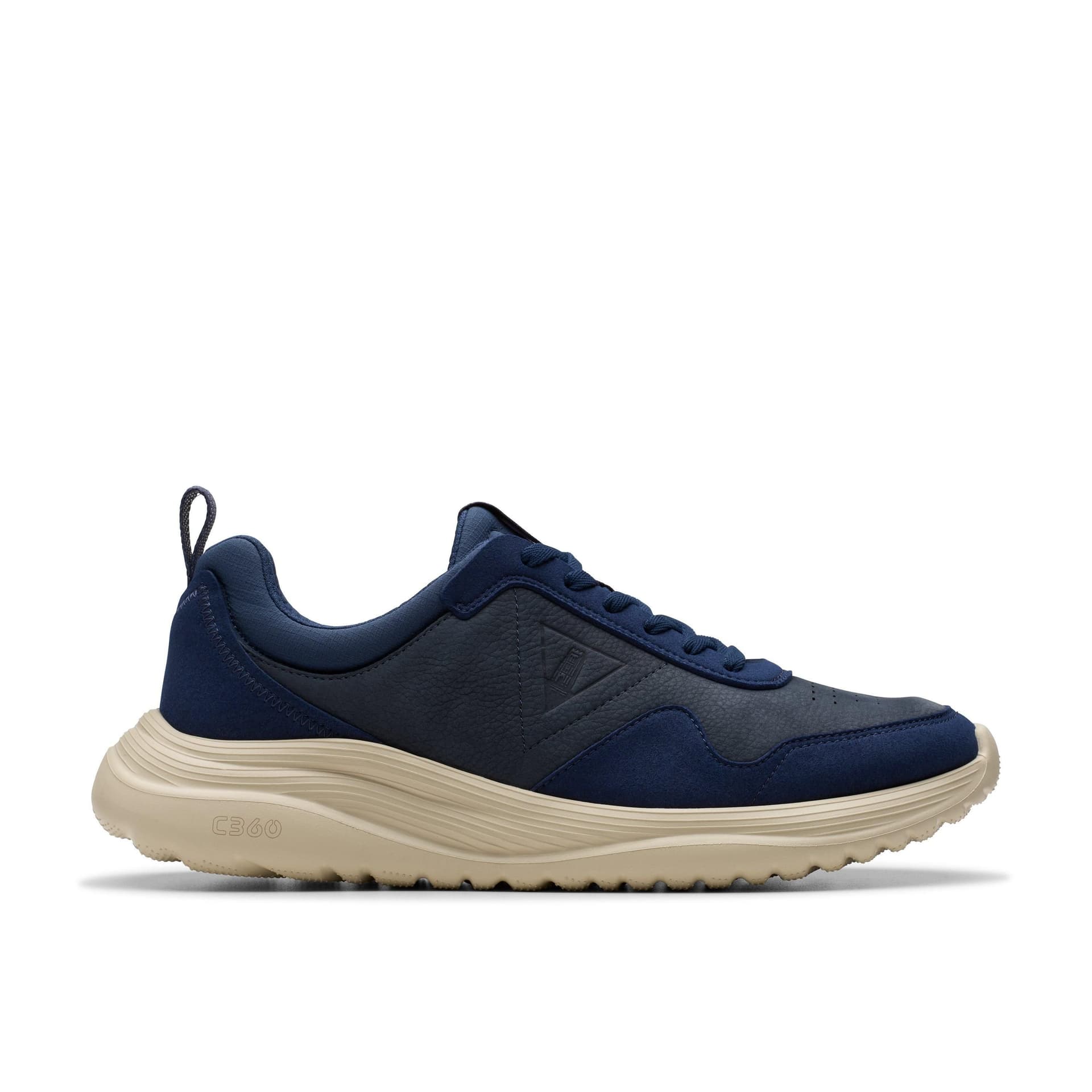 Clarks Clarks Men's LT 360 Lace Navy Nubuck Lace Up, Trainers in Blue