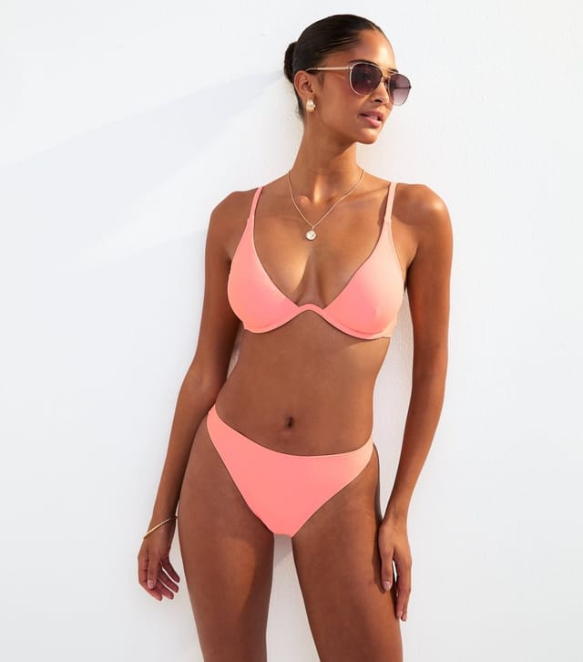 New Look Women's Light Pink Underwire Bikini Top New Look - 3