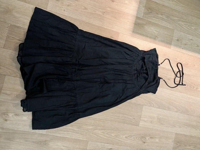 New Look New Look Halter Neck Long Maxi Summer Boho Dress With Cutout Back Size 14 Large