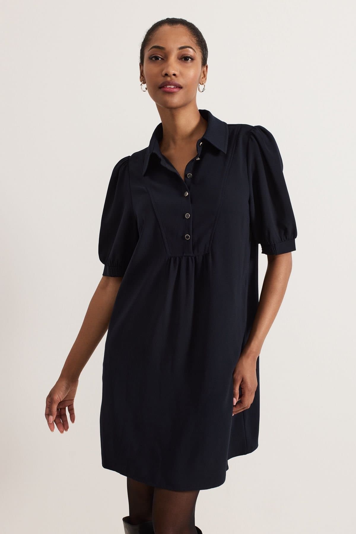 Phase Eight Phase Eight Women's Claudia Button Swing Mini Dress in Dark Navy