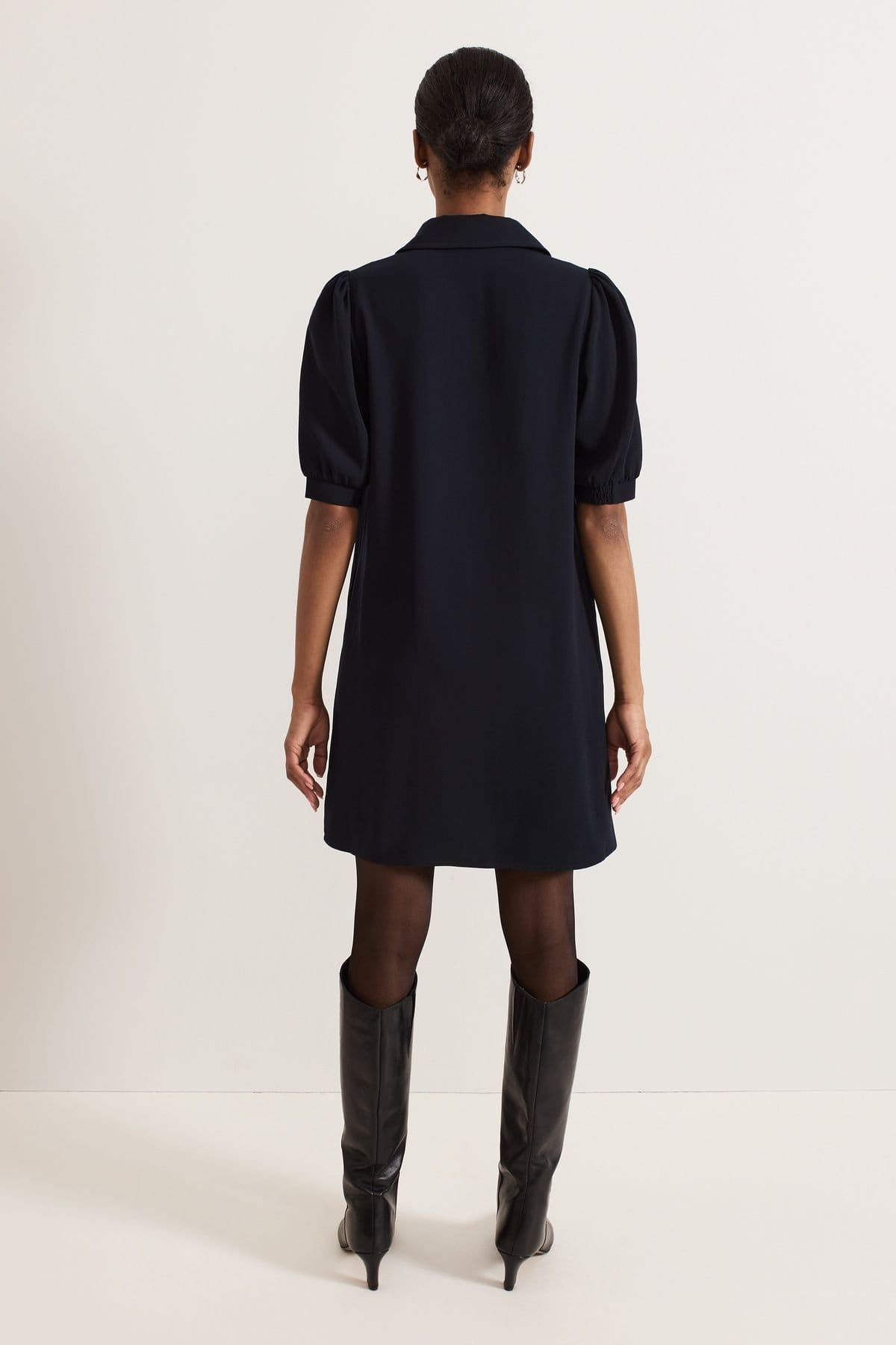 Phase Eight Phase Eight Women's Claudia Button Swing Mini Dress in Dark Navy - 4
