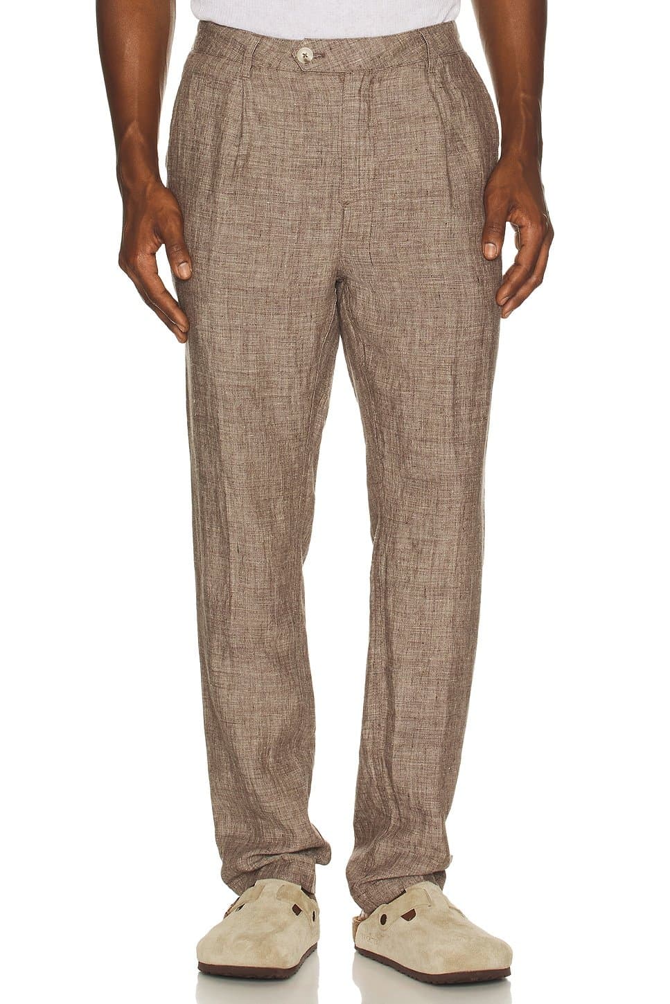 revolve Linen Tapered Pleated Trouser