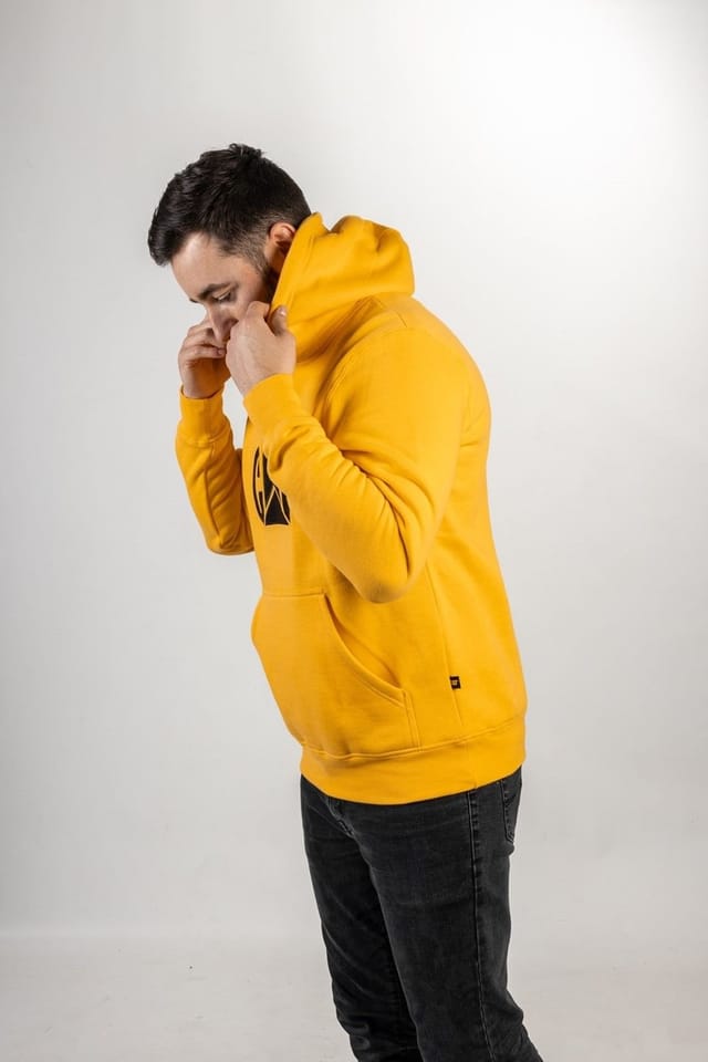 Caterpillar Caterpillar Men's Trademark Hooded Sweatshirt in Yellow - 3