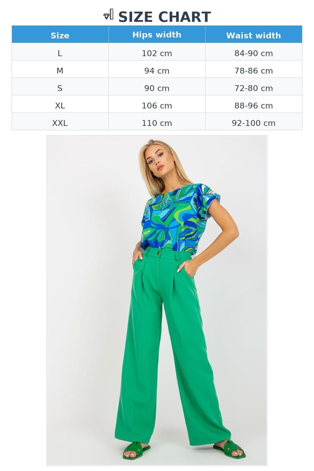 Love Lace Love Lace Women's High Rise Fabric Trousers Zip Pocket in Green - 4