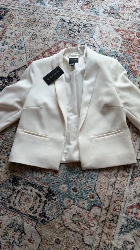New Look White Satin Blazer Jacket