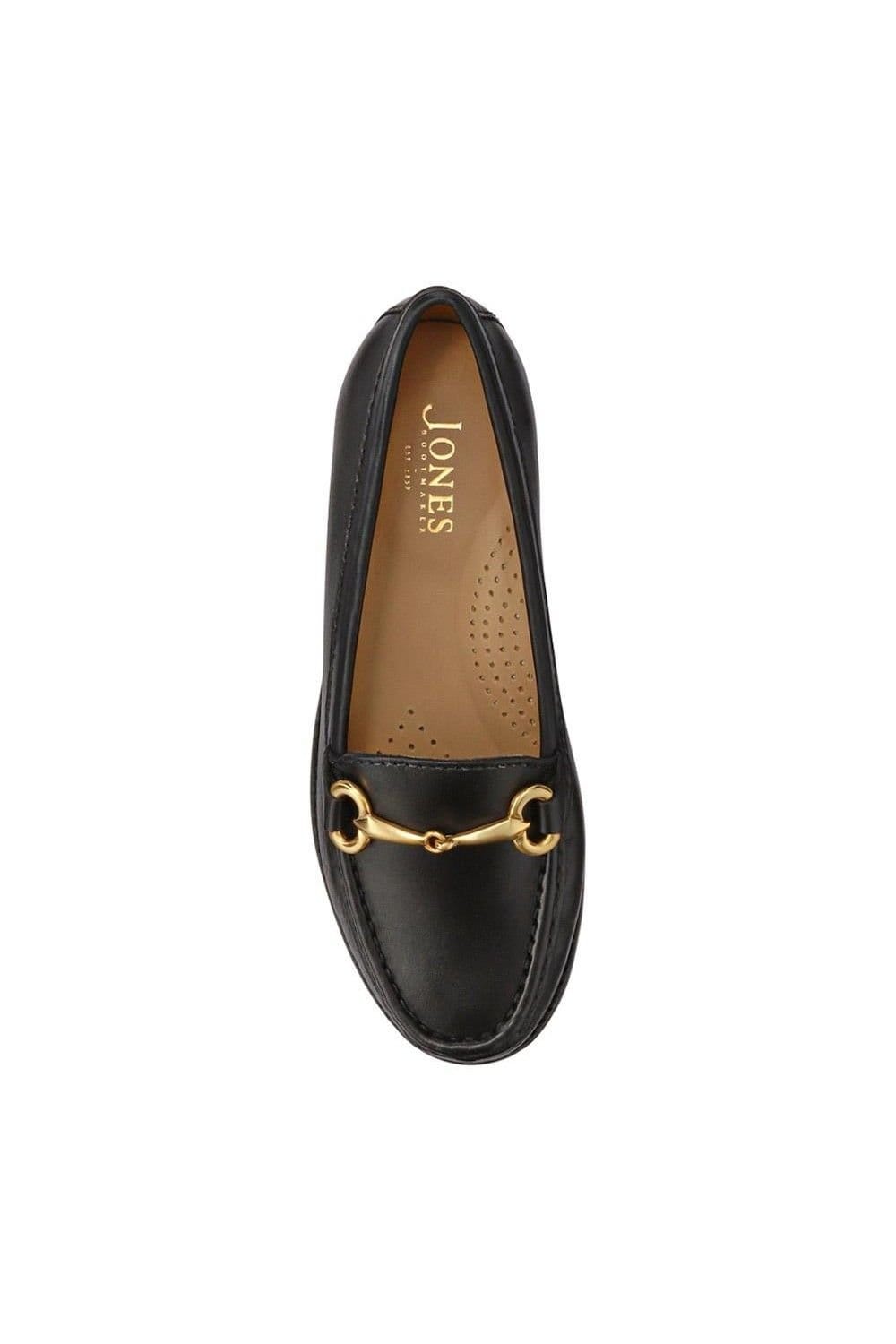 Jones Bootmaker Jones Bootmaker Women's Lorella Leather Heeled Loafers in Black - 4