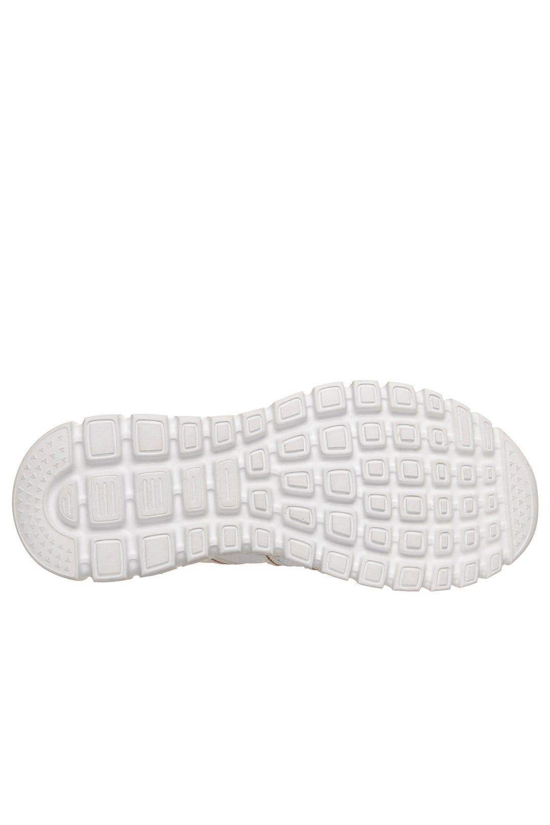 Skechers Skechers Women's Graceful - Metallic Detail Bungee White/ Rose Gold Knit in White - 4