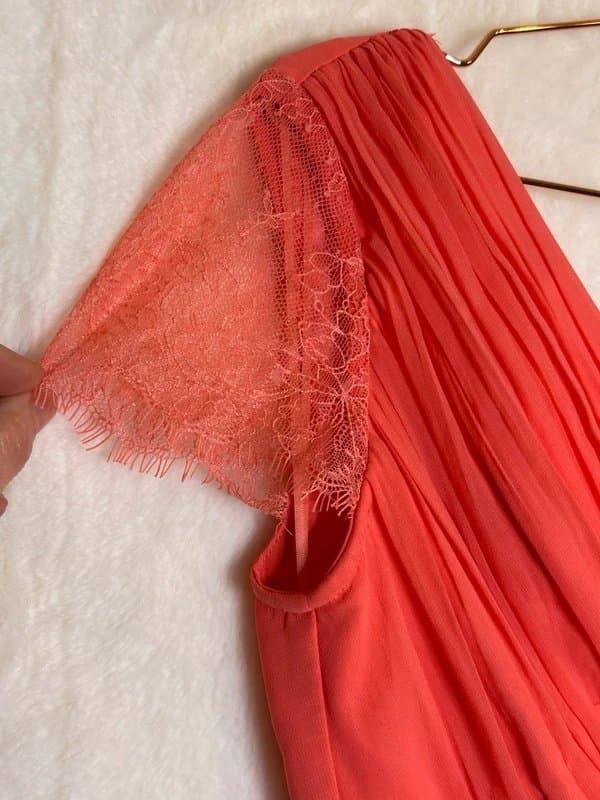 Showcase Showcase Coral Pink Lace Maxi Dress - BNWOT - Size 8