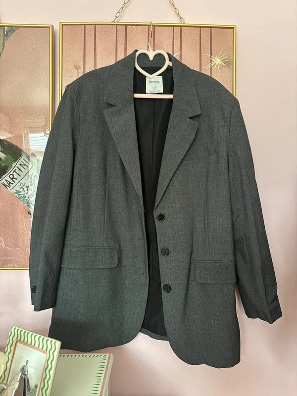 Bershka Oversized Grey Blazer