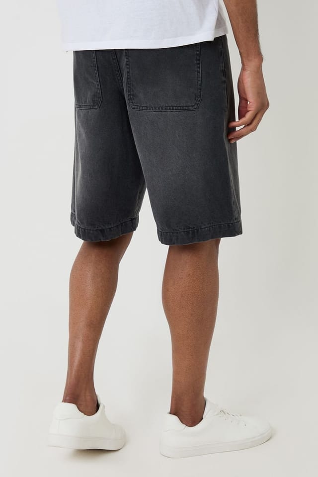 Threadbare threadbare Men's Baggy Fit Denim Shorts in Grey - 2