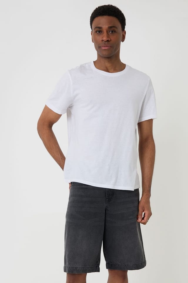 Threadbare threadbare Men's Baggy Fit Denim Shorts in Grey - 3