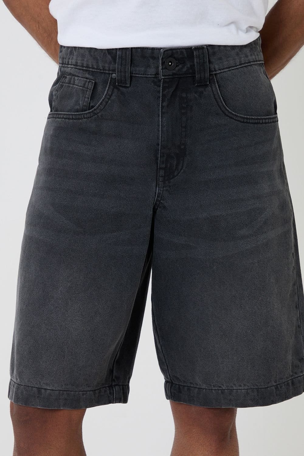 Threadbare threadbare Men's Baggy Fit Denim Shorts in Grey - 4