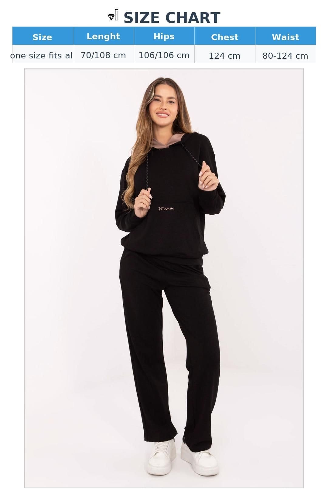 Love Lace Love Lace Women's Buttery Soft Hoodie & Straight Pants Set in Black - 4