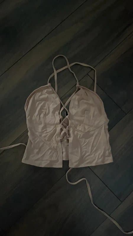 ASOS Design ASOS Design Luxe taupe lace front cami crop top