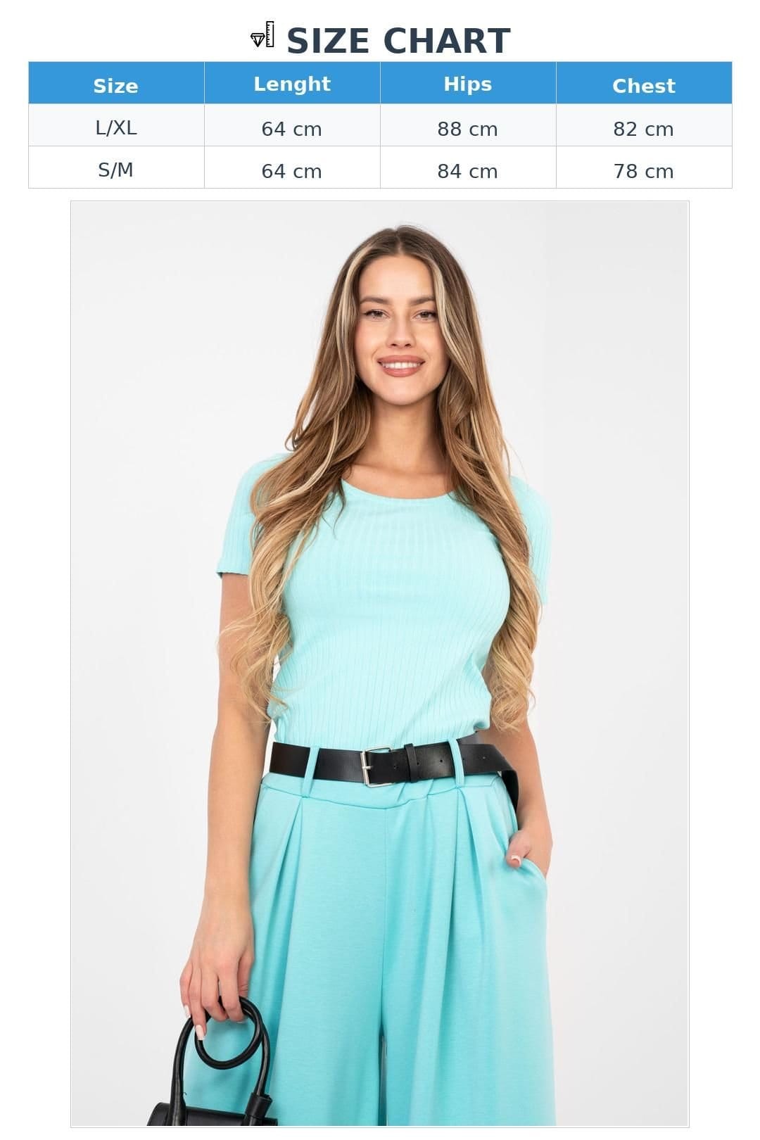 Love Lace Love Lace Women's Fitted Cotton Elastane Round Neck Blouse Style 224607 in Mint - 4