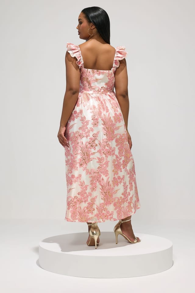 Yours Yours Women's Floral Jacquard Maxi Dress - 3