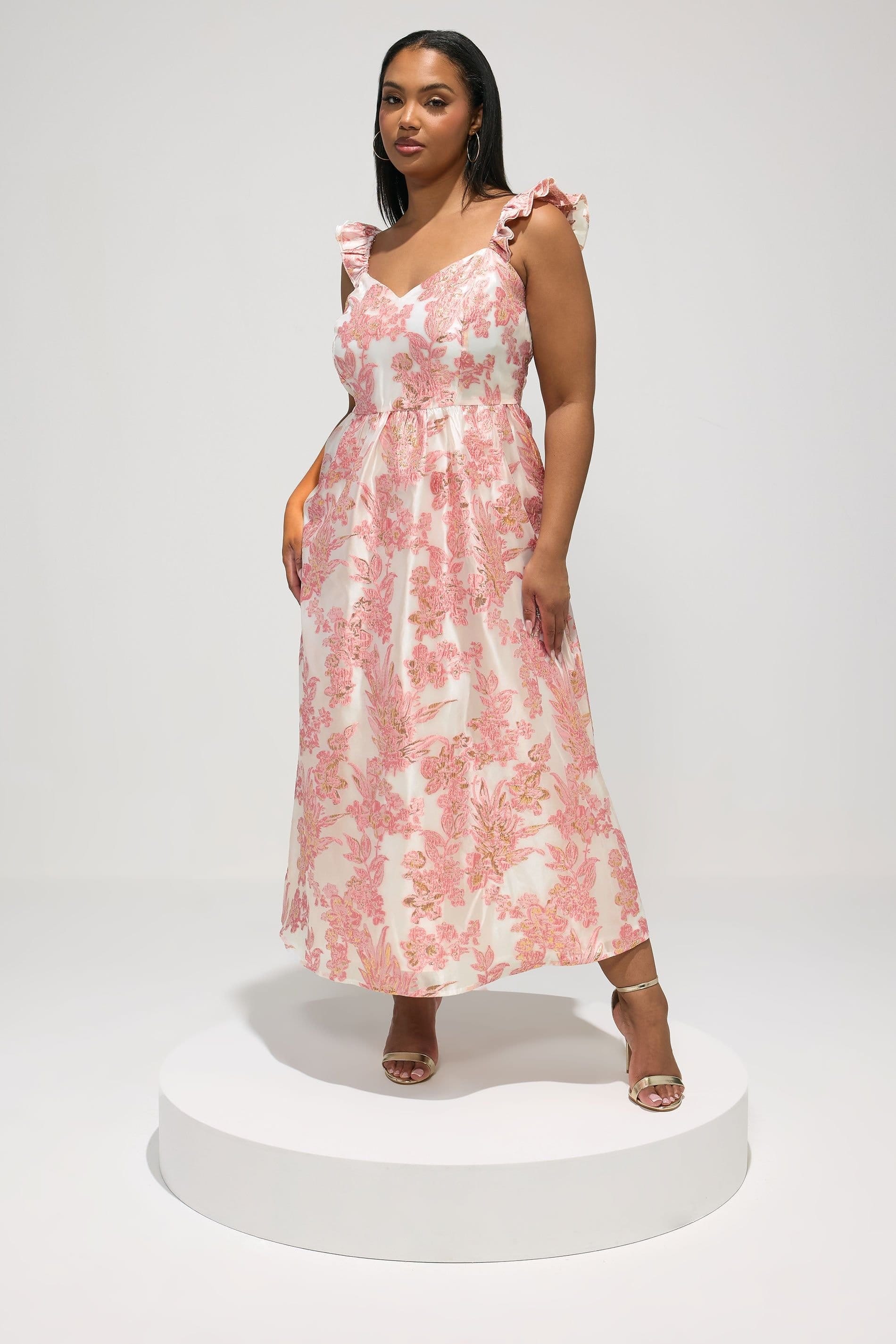 Yours Yours Women's Floral Jacquard Maxi Dress - 4