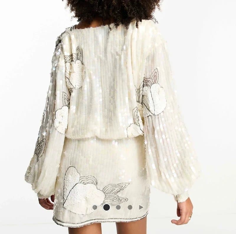 ASOS Design White Sequin Embellished Mini Dress