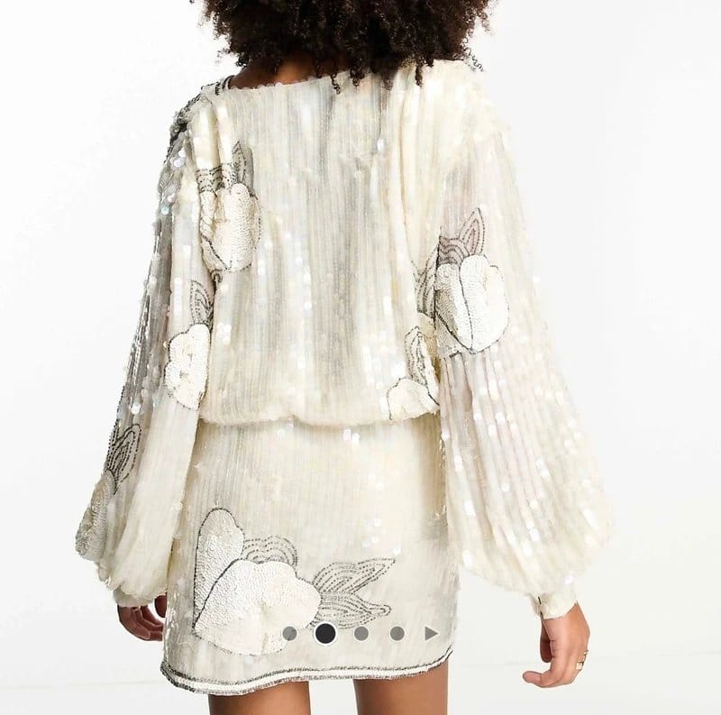 ASOS Design White Sequin Embellished Mini Dress - 1