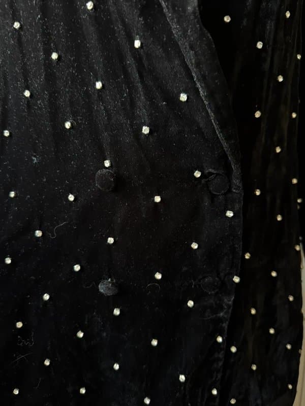 Topshop Topshop embellished black velvet blazer with diamantés
