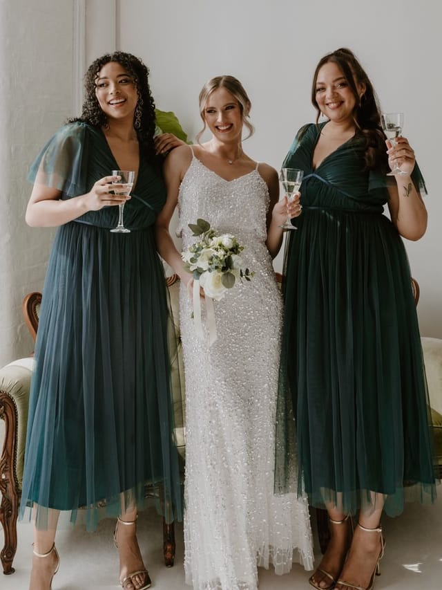 Anaya with Love Anaya with Love Women's Ribbon Detail Midi Dress in Emerald - 3