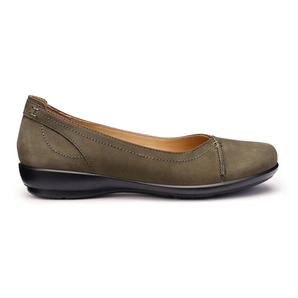 Hotter Hotter Women's Wide Fit 'Robyn II' Ballet Pumps in Khaki - 3