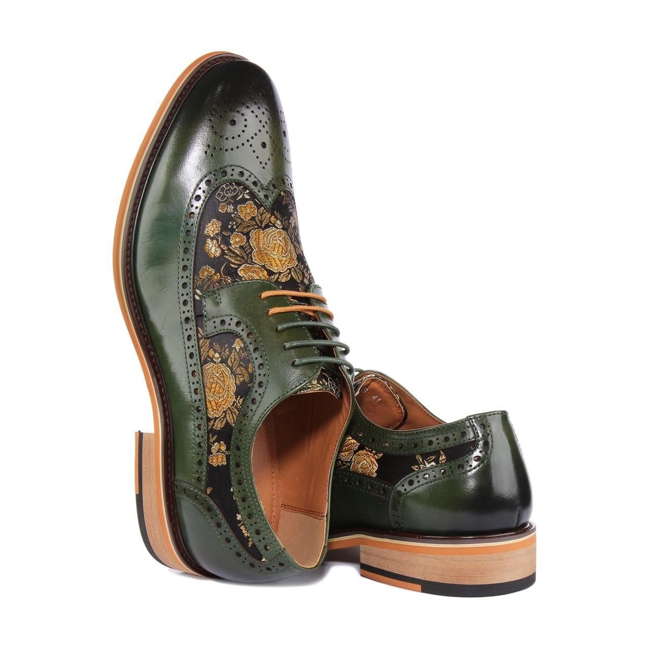 JUSTINREESS ENGLAND JUSTINREESS ENGLAND Men's 'Ross' Leather Shoes in Green - 4